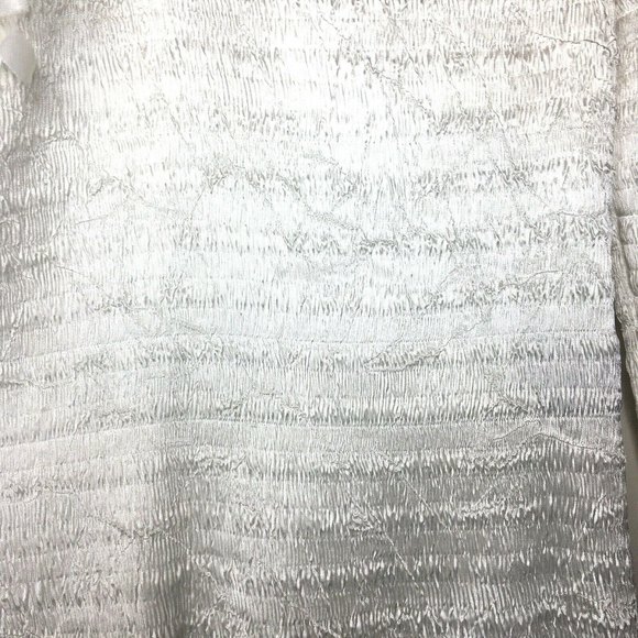 Sioni Womens Top Blouse White S Plisse Pleats Pucker Crinkled Textured Accordion - Picture 4 of 7